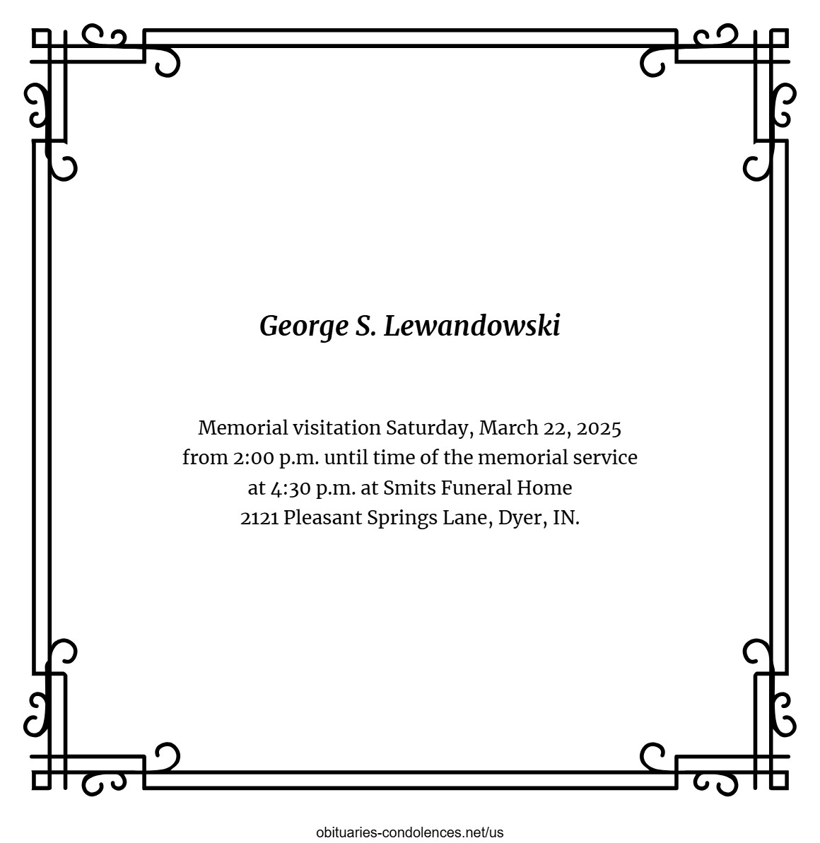 Obituary - George S. Lewandowski Obituary - George S. Lewandowski